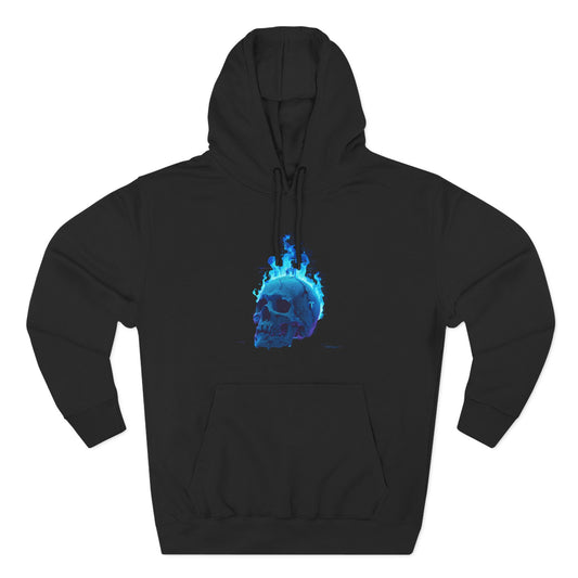 blue flame Three-Panel Fleece Hoodie