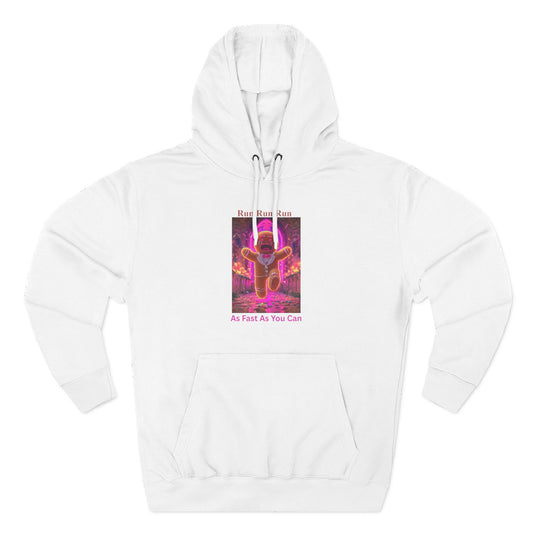 Run run run Three-Panel Fleece Hoodie