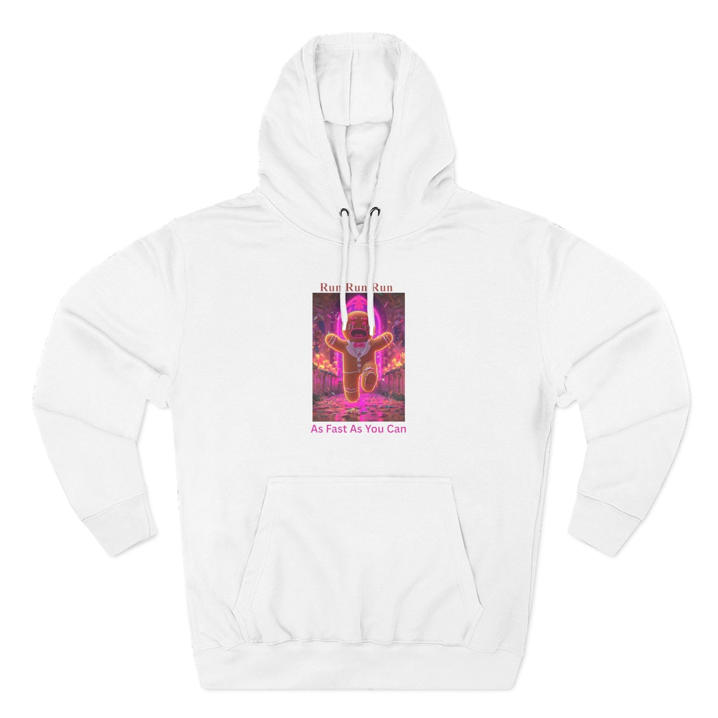 Run run run Three-Panel Fleece Hoodie