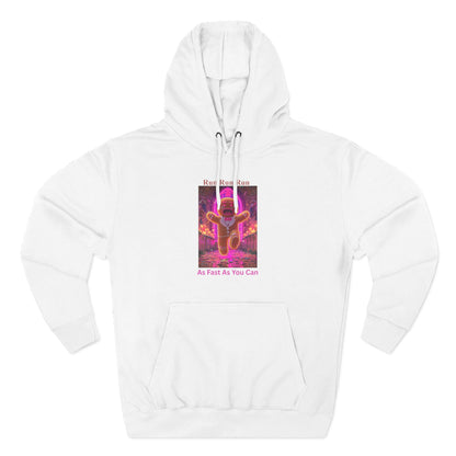 Run run run Three-Panel Fleece Hoodie