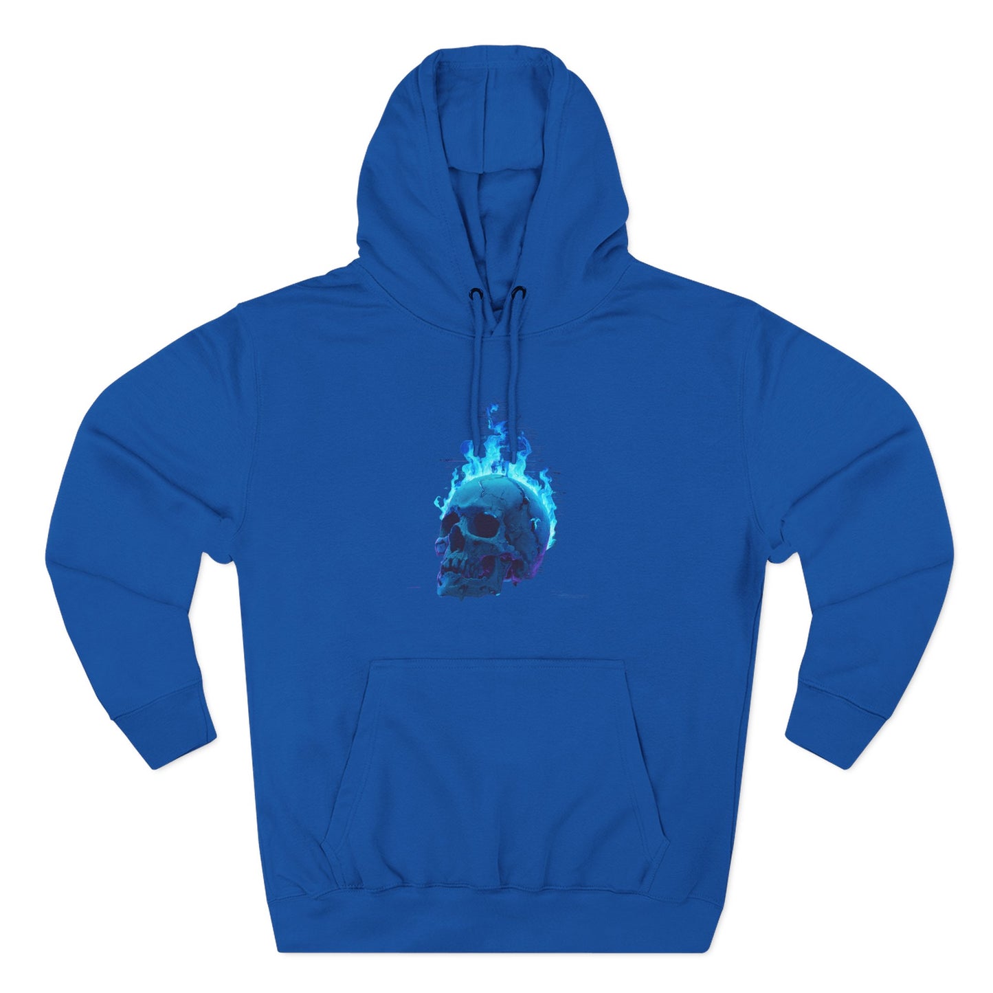 blue flame Three-Panel Fleece Hoodie