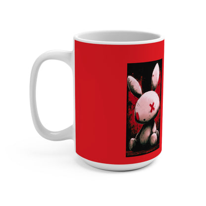 Mug 15oz white x red plus baad bunnie