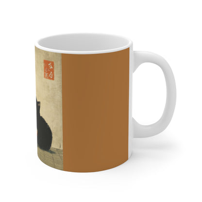 Mug 11oz cat eating Japanese noodles