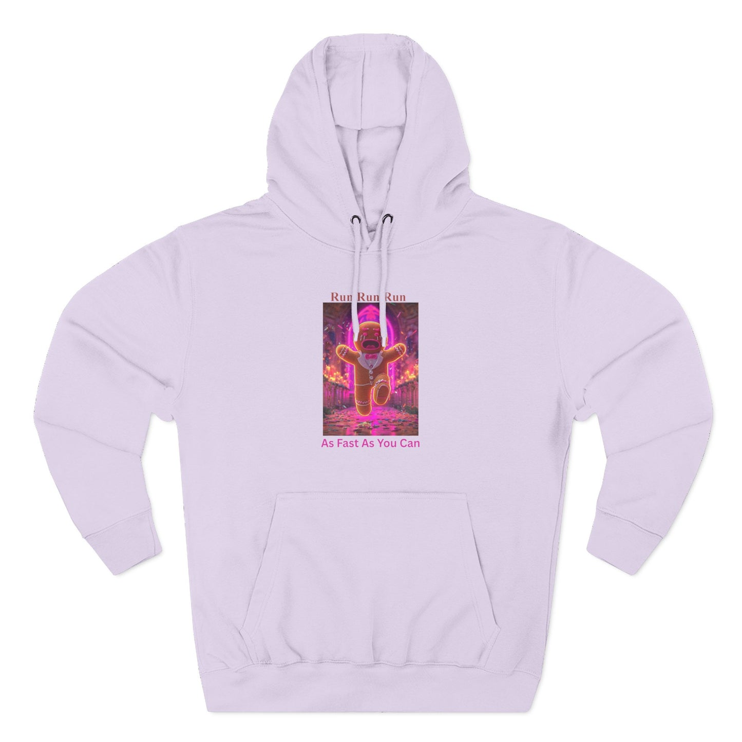 Run run run Three-Panel Fleece Hoodie
