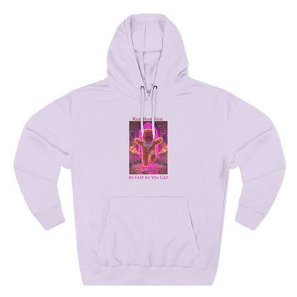 Run run run Three-Panel Fleece Hoodie