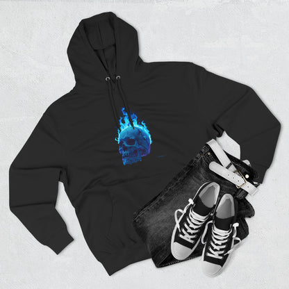 blue flame Three-Panel Fleece Hoodie