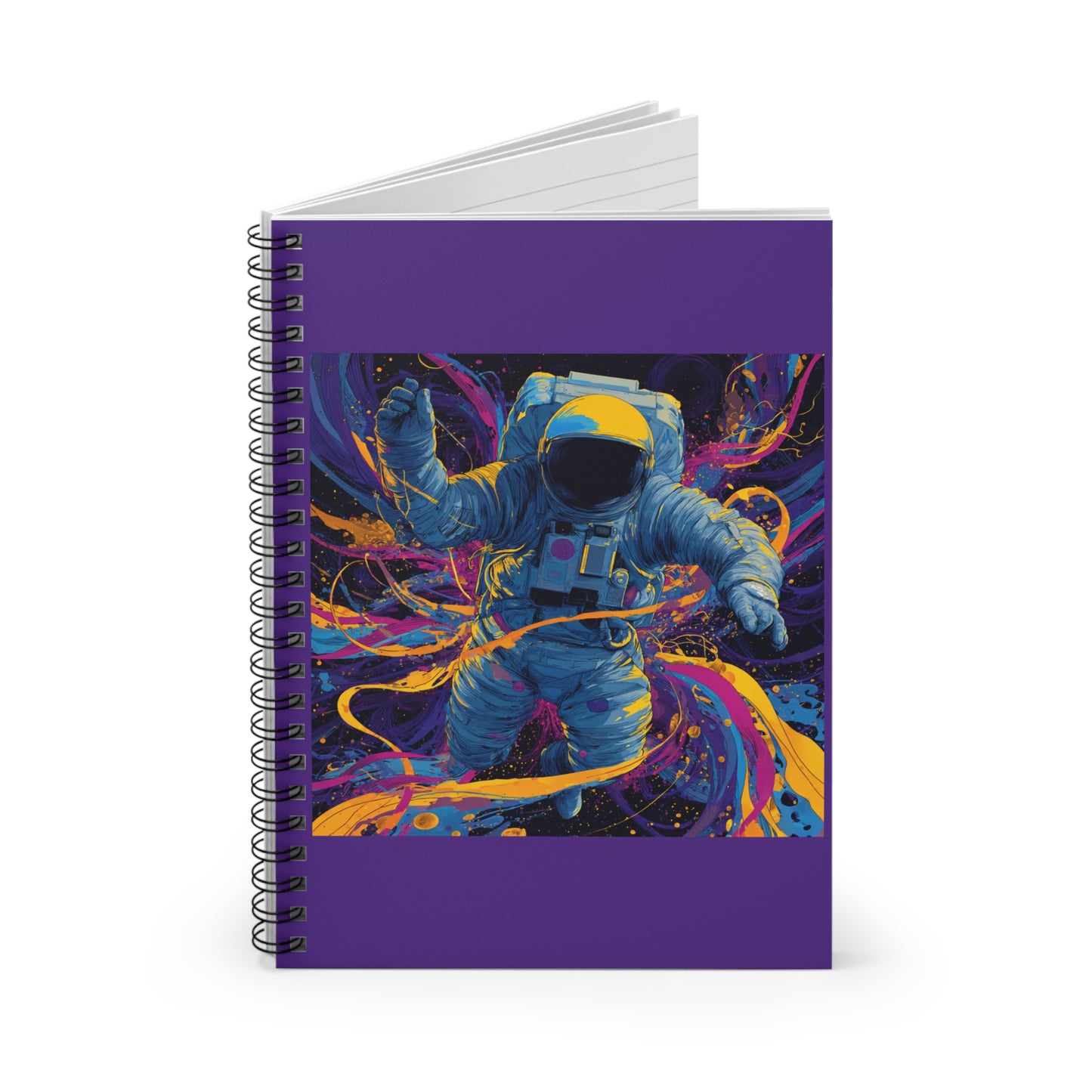 Spiral Notebook - Ruled Line vibrant astronaut