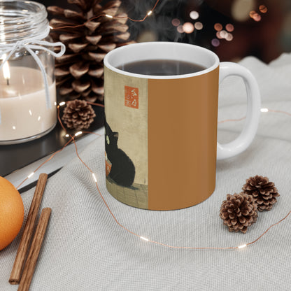 Mug 11oz cat eating Japanese noodles