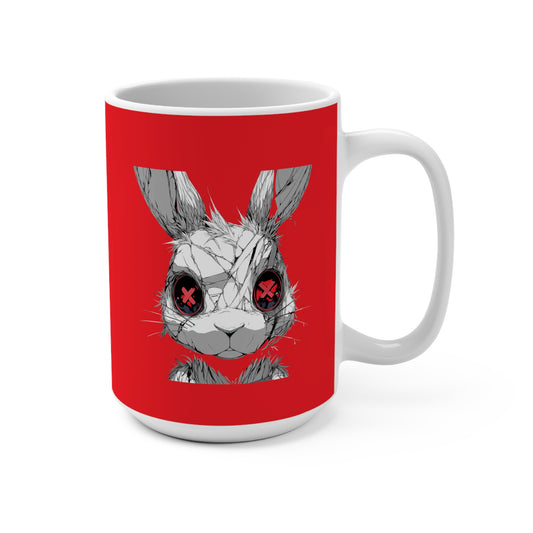 Mug 15oz white x red plus baad bunnie