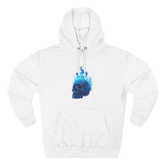 blue flame Three-Panel Fleece Hoodie