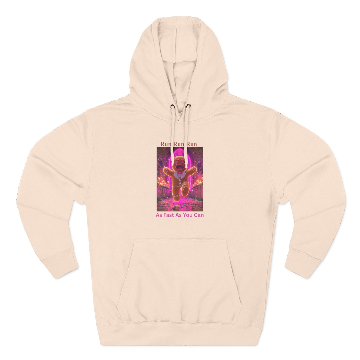 Run run run Three-Panel Fleece Hoodie