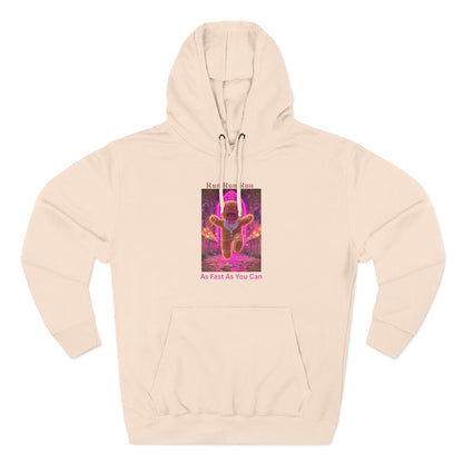 Run run run Three-Panel Fleece Hoodie